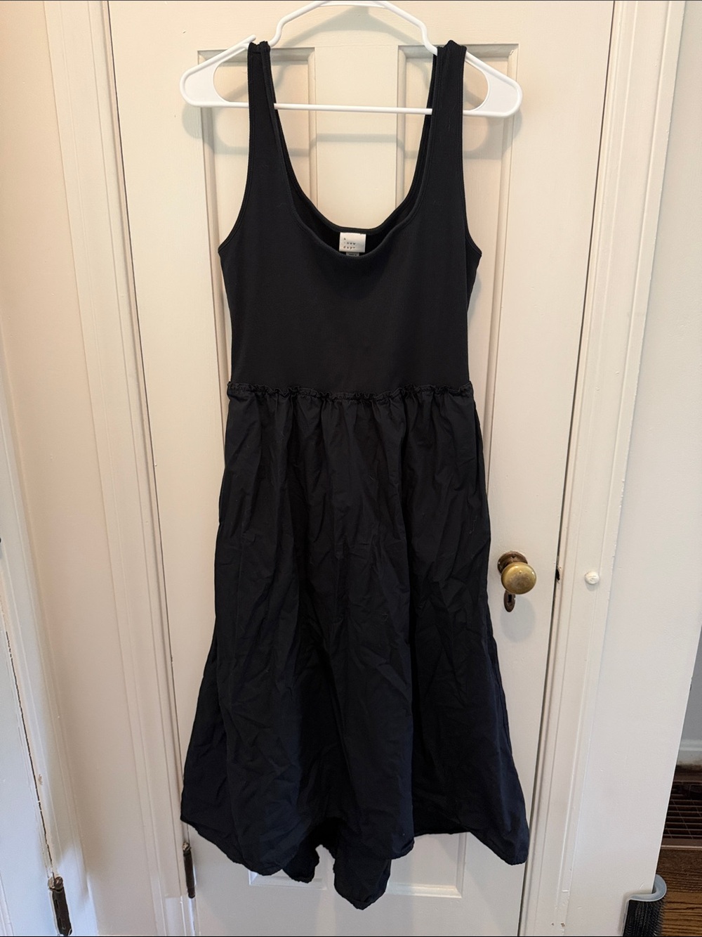 a new day Black Tank Maxi Dress with Gathered Skirt